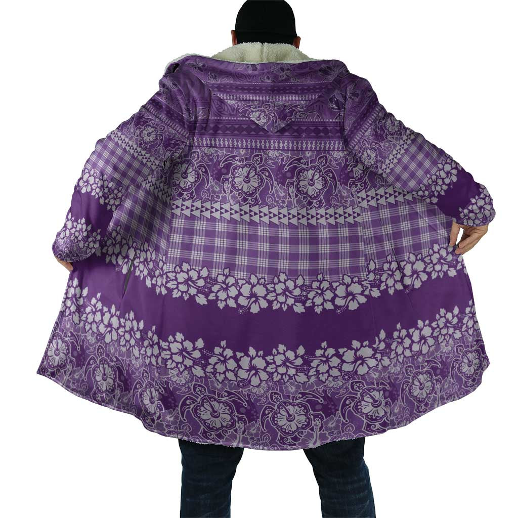 Hawaiian Hibiscus Honu Cloak Purple Mele Kalikimaka Palaka Spirit - Polynesian Pride