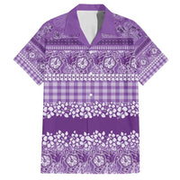 Hawaiian Hibiscus Honu Family Matching Puletasi and Hawaiian Shirt Purple Mele Kalikimaka Palaka Spirit - Polynesian Pride