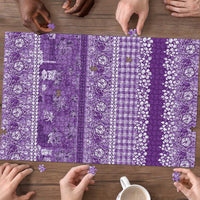 Hawaiian Hibiscus Honu Puzzle Purple Mele Kalikimaka Palaka Spirit - Polynesian Pride