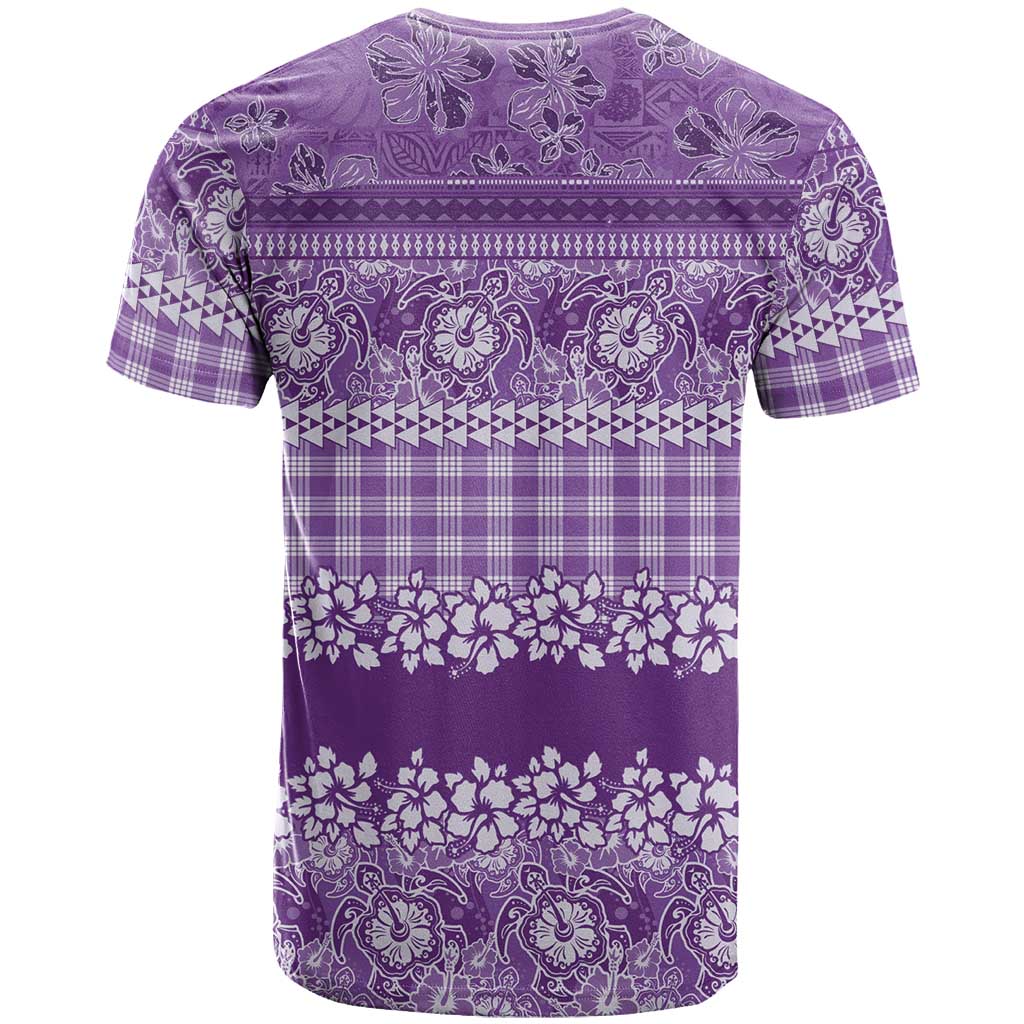 Hawaiian Hibiscus Honu T Shirt Purple Mele Kalikimaka Palaka Spirit - Polynesian Pride