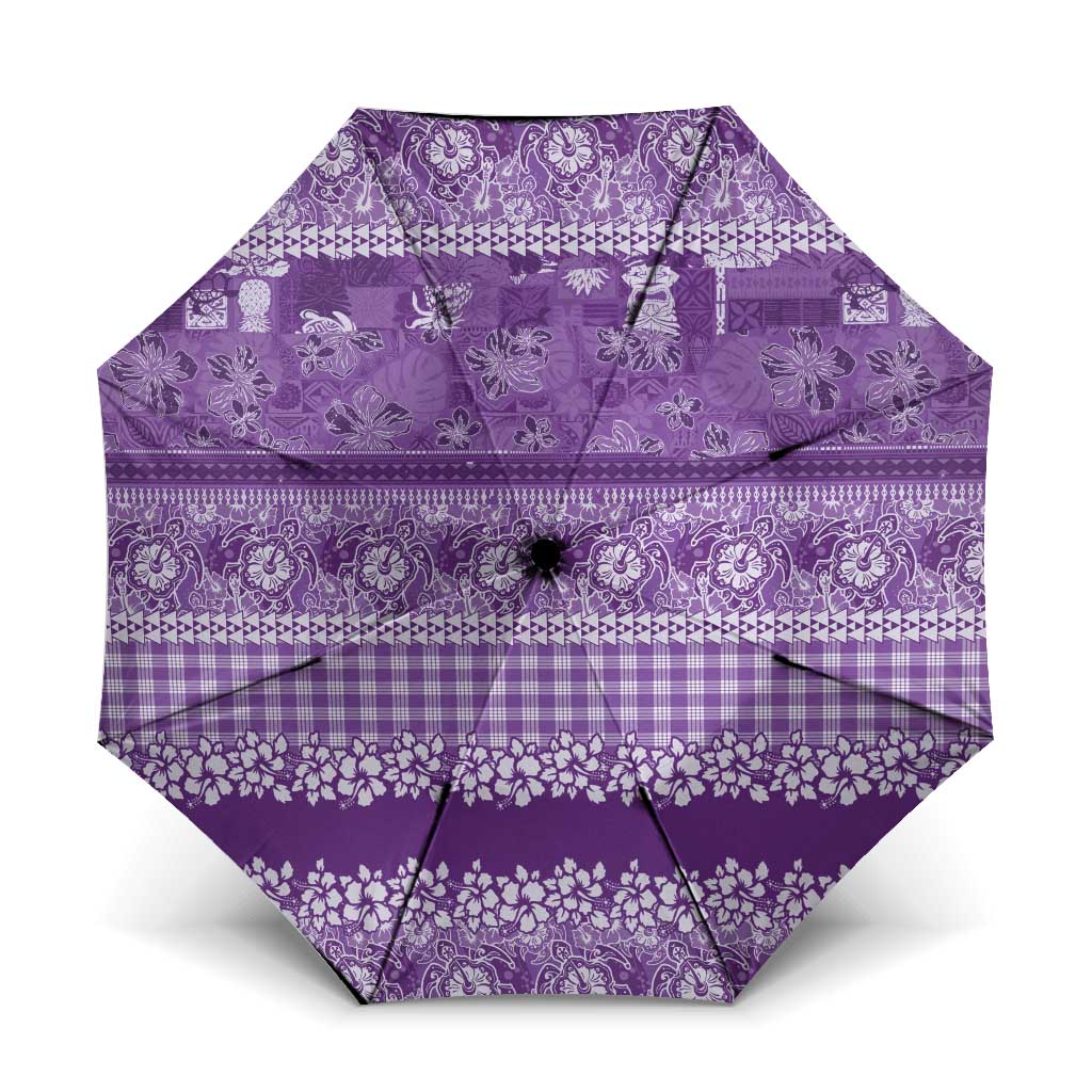Hawaiian Hibiscus Honu Umbrella Purple Mele Kalikimaka Palaka Spirit - Polynesian Pride