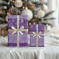 Hawaiian Hibiscus Honu Wrapping Paper Purple Mele Kalikimaka Palaka Spirit - Polynesian Pride
