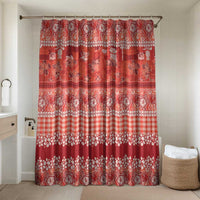 Hawaiian Hibiscus Honu Bathroom Set Red Mele Kalikimaka Palaka Spirit - Polynesian Pride