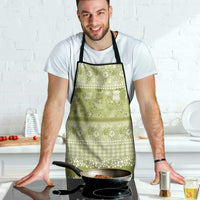 Hawaiian Hibiscus Honu Apron Sage Green Mele Kalikimaka Palaka Spirit - Polynesian Pride