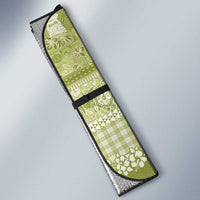 Hawaiian Hibiscus Honu Auto Sun Shade Sage Green Mele Kalikimaka Palaka Spirit - Polynesian Pride