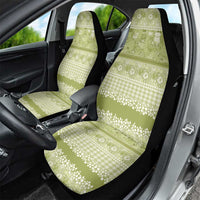 Hawaiian Hibiscus Honu Car Seat Cover Sage Green Mele Kalikimaka Palaka Spirit - Polynesian Pride
