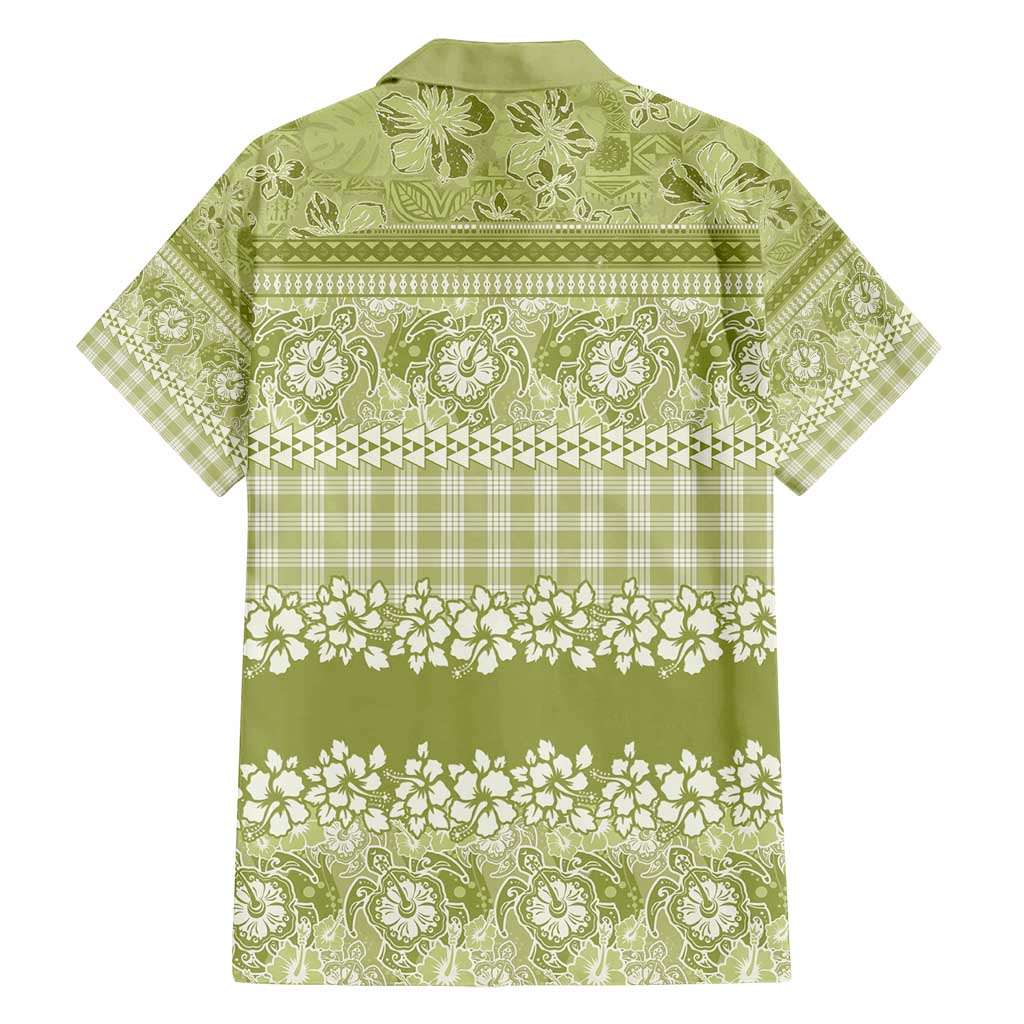 Hawaiian Hibiscus Honu Family Matching Summer Maxi Dress and Hawaiian Shirt Sage Green Mele Kalikimaka Palaka Spirit - Polynesian Pride