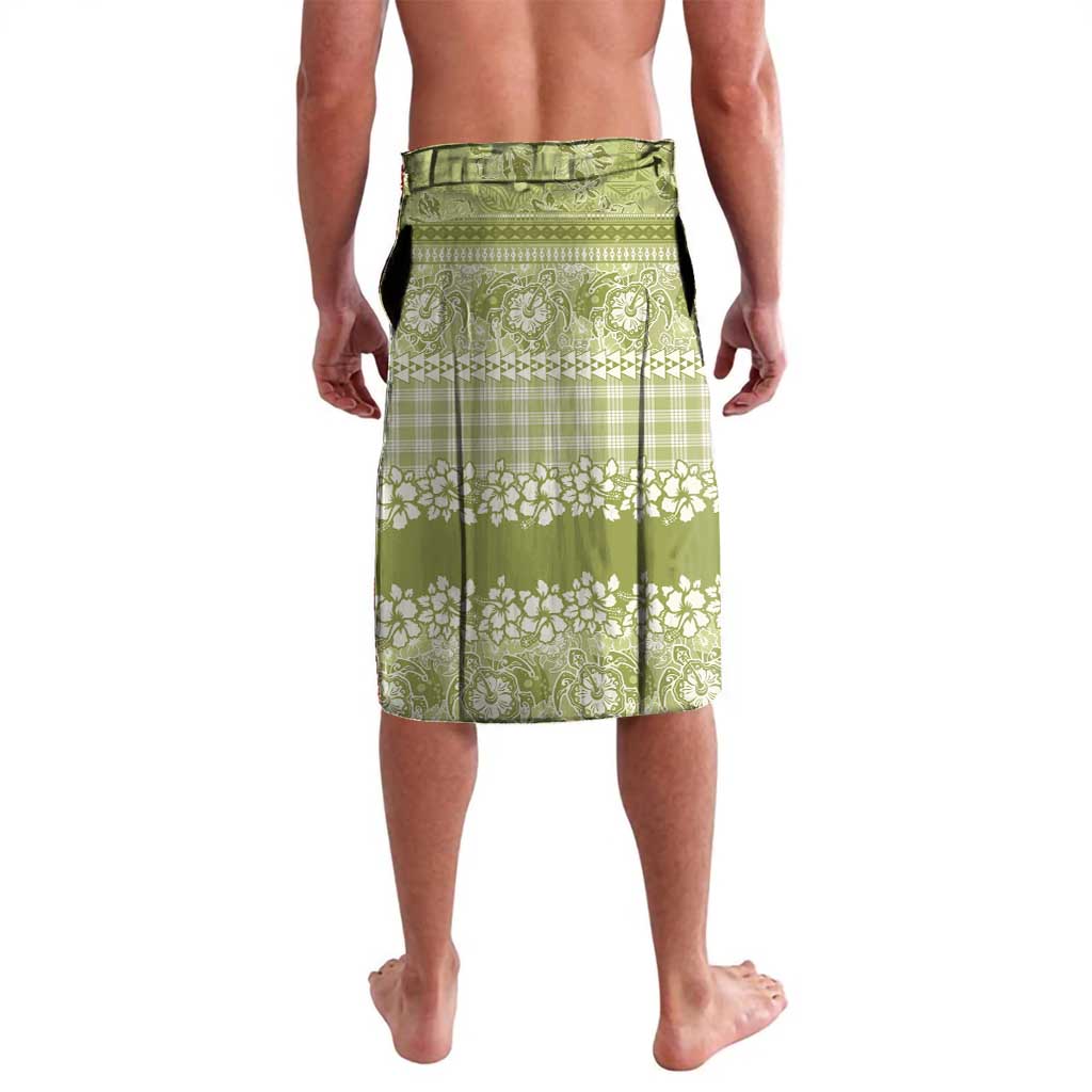 Hawaiian Hibiscus Honu Lavalava Sage Green Mele Kalikimaka Palaka Spirit - Polynesian Pride