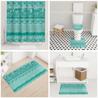 Hawaiian Hibiscus Honu Bathroom Set Turquoise Mele Kalikimaka Palaka Spirit - Polynesian Pride