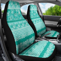 Hawaiian Hibiscus Honu Car Seat Cover Turquoise Mele Kalikimaka Palaka Spirit - Polynesian Pride