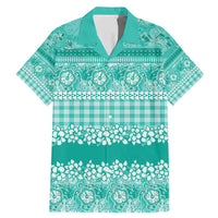 Hawaiian Hibiscus Honu Family Matching Mermaid Dress and Hawaiian Shirt Turquoise Mele Kalikimaka Palaka Spirit - Polynesian Pride