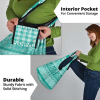 Hawaiian Hibiscus Honu Grocery Bag Turquoise Mele Kalikimaka Palaka Spirit - Polynesian Pride