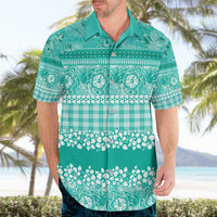 Hawaiian Hibiscus Honu Hawaiian Shirt Turquoise Mele Kalikimaka Palaka Spirit - Polynesian Pride