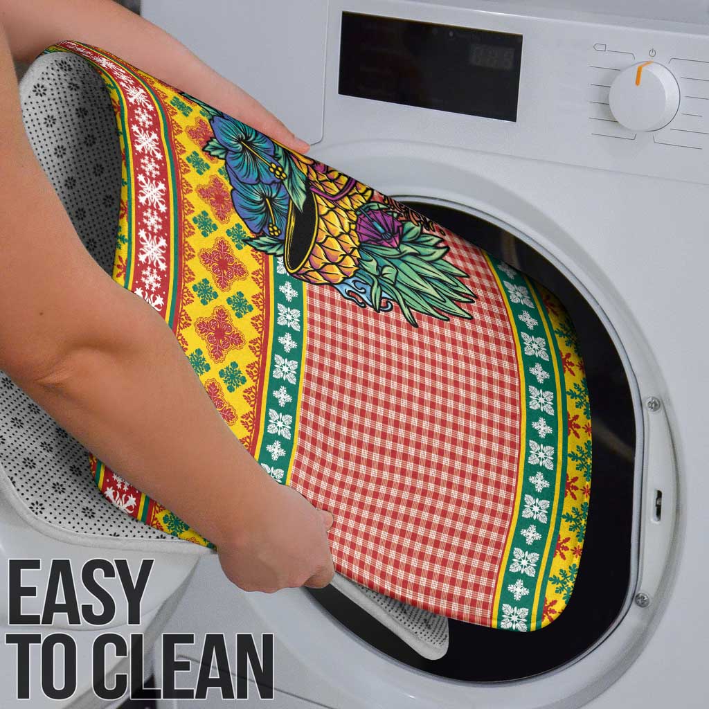 Hawaiian Pineapples Skull Bathroom Set Mele Kalikimaka Palaka Quilt Pattern - Polynesian Pride