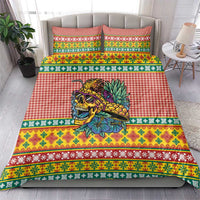 Hawaiian Pineapples Skull Bedding Set Mele Kalikimaka Palaka Quilt Pattern - Polynesian Pride