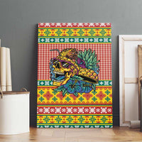 Hawaiian Pineapples Skull Canvas Wall Art Mele Kalikimaka Palaka Quilt Pattern - Polynesian Pride