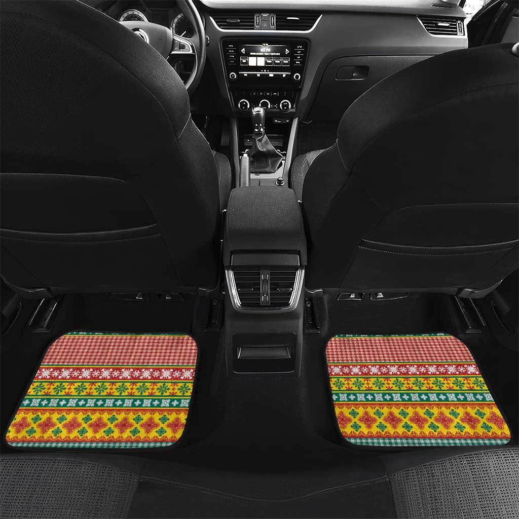 Hawaiian Pineapples Skull Car Mats Mele Kalikimaka Palaka Quilt Pattern - Polynesian Pride