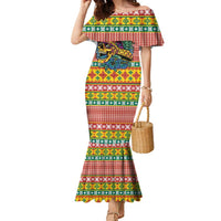 Hawaiian Pineapples Skull Family Matching Mermaid Dress and Hawaiian Shirt Mele Kalikimaka Palaka Quilt Pattern - Polynesian Pride