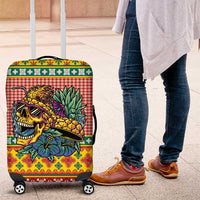 Hawaiian Pineapples Skull Luggage Cover Mele Kalikimaka Palaka Quilt Pattern - Polynesian Pride