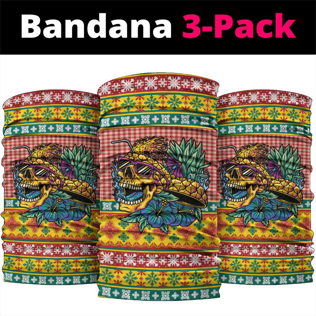 Hawaiian Pineapples Skull Neck Gaiter Mele Kalikimaka Palaka Quilt Pattern - Polynesian Pride