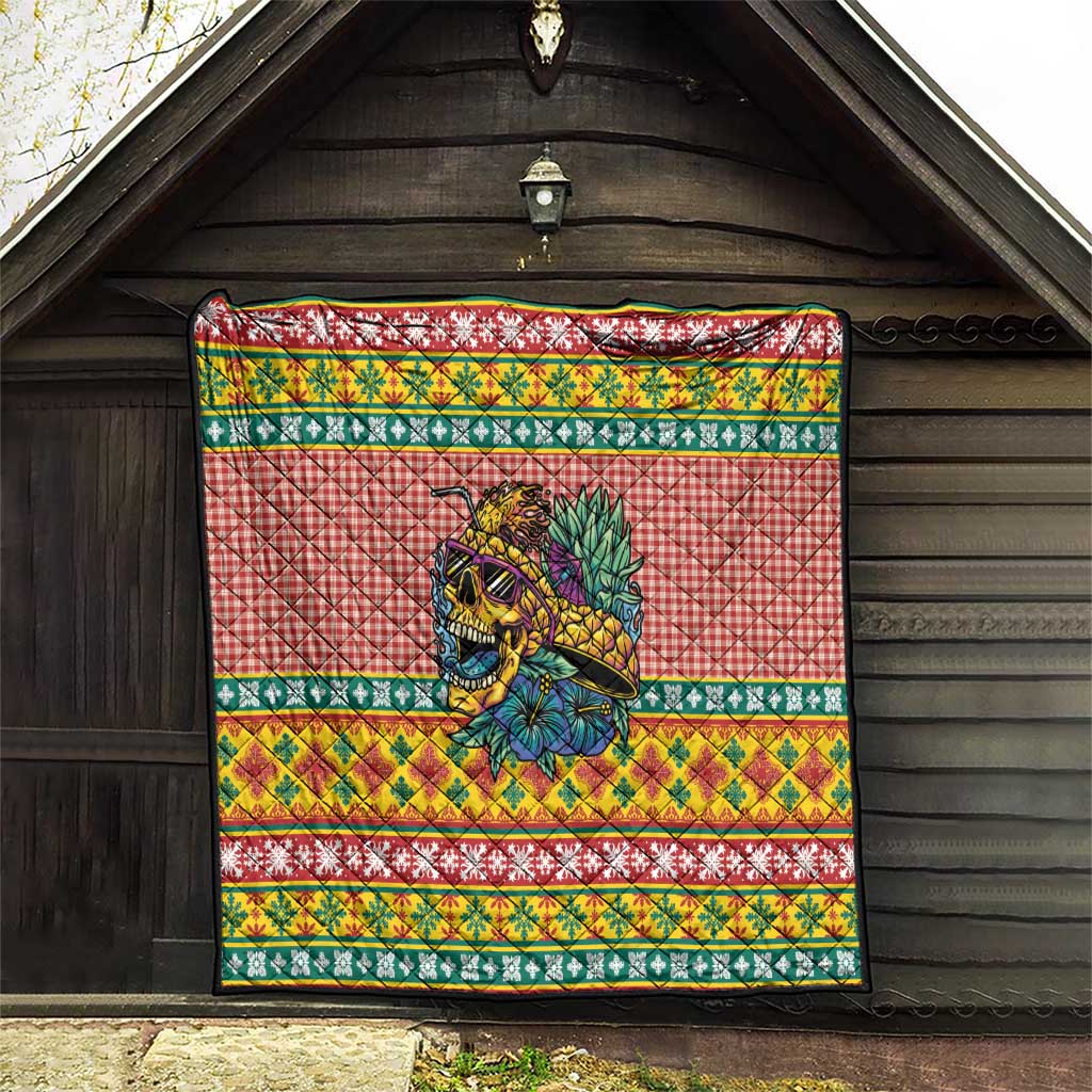 Hawaiian Pineapples Skull Quilt Mele Kalikimaka Palaka Quilt Pattern - Polynesian Pride