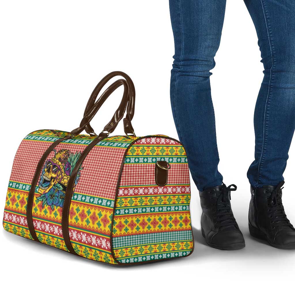 Hawaiian Pineapples Skull Travel Bag Mele Kalikimaka Palaka Quilt Pattern - Polynesian Pride