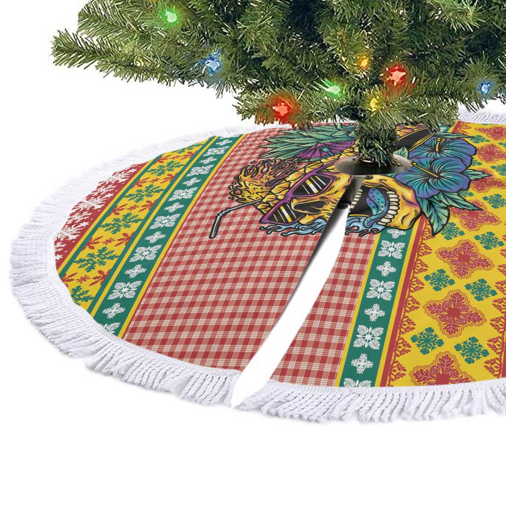 Hawaiian Pineapples Skull Tree Skirt Mele Kalikimaka Palaka Quilt Pattern - Polynesian Pride