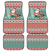 Hawaiian Funny Santa Surf Car Mats Mele Kalikimaka Palaka Quilt Pattern - Polynesian Pride