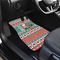 Hawaiian Funny Santa Surf Car Mats Mele Kalikimaka Palaka Quilt Pattern - Polynesian Pride