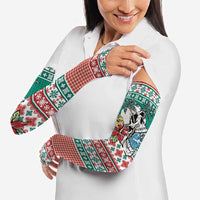 Hawaiian Skull Surfs Arm Sleeves Mele Kalikimaka Palaka Quilt Pattern - Polynesian Pride