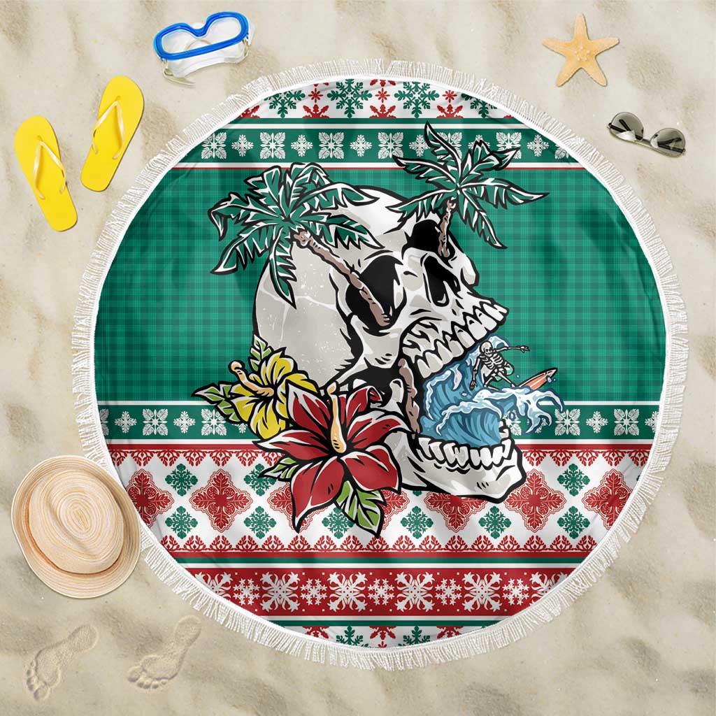 Hawaiian Skull Surfs Beach Blanket Mele Kalikimaka Palaka Quilt Pattern - Polynesian Pride