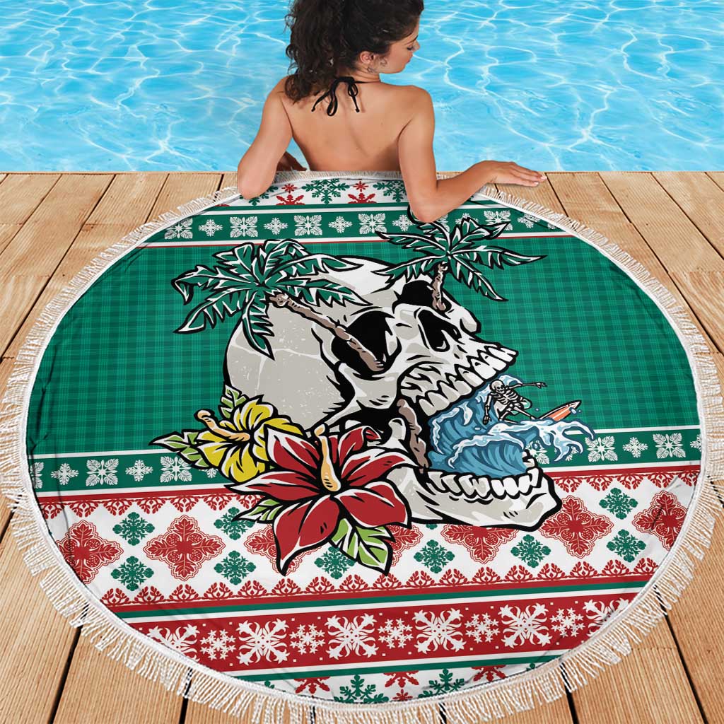 Hawaiian Skull Surfs Beach Blanket Mele Kalikimaka Palaka Quilt Pattern - Polynesian Pride