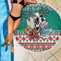 Hawaiian Skull Surfs Beach Blanket Mele Kalikimaka Palaka Quilt Pattern - Polynesian Pride