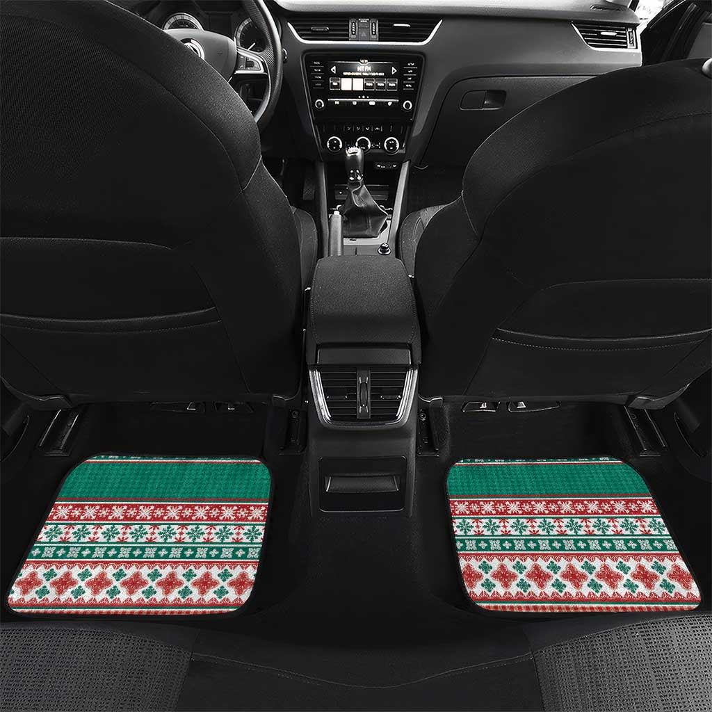 Hawaiian Skull Surfs Car Mats Mele Kalikimaka Palaka Quilt Pattern - Polynesian Pride
