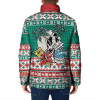 Hawaiian Skull Surfs Padded Jacket Mele Kalikimaka Palaka Quilt Pattern - Polynesian Pride