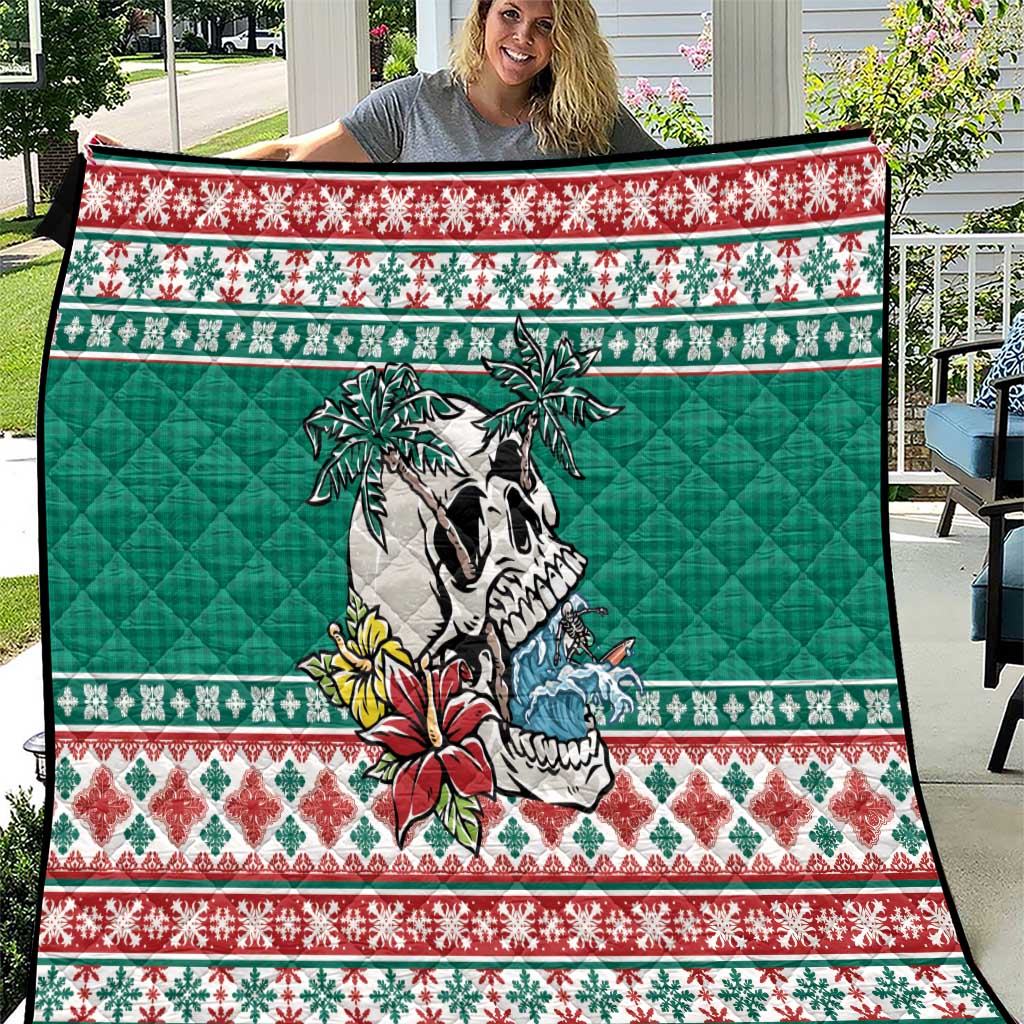 Hawaiian Skull Surfs Quilt Mele Kalikimaka Palaka Quilt Pattern - Polynesian Pride