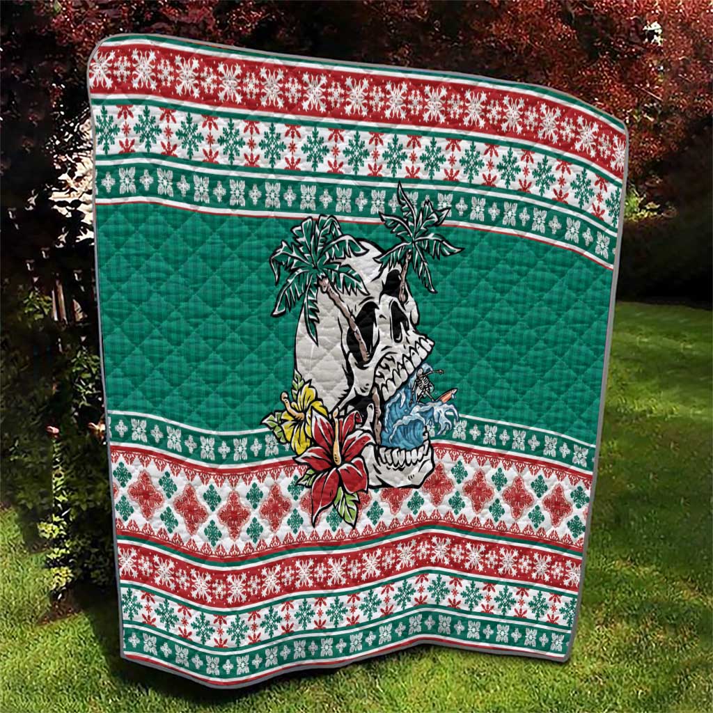 Hawaiian Skull Surfs Quilt Mele Kalikimaka Palaka Quilt Pattern - Polynesian Pride