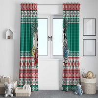 Hawaiian Skull Surfs Window Curtain Mele Kalikimaka Palaka Quilt Pattern - Polynesian Pride