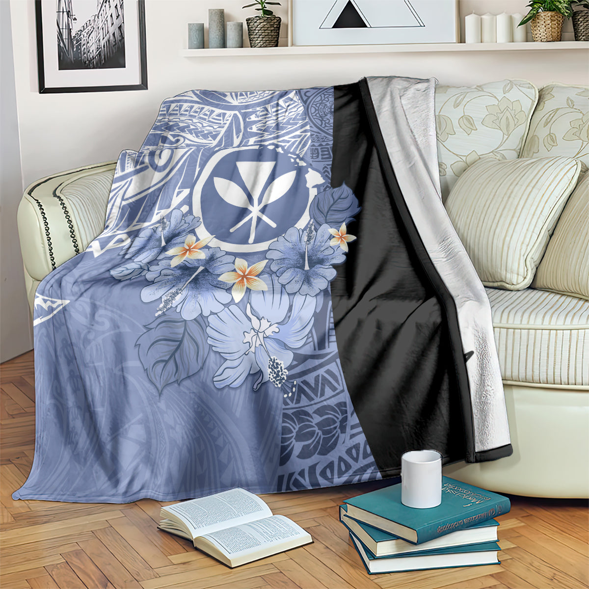 Aloha Vintage Hawaii Tribal Blanket Blue Style LT9 - Polynesian Pride