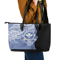 Aloha Vintage Hawaii Tribal Leather Tote Bag Blue Style LT9 - Polynesian Pride