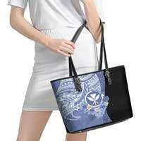 Aloha Vintage Hawaii Tribal Leather Tote Bag Blue Style LT9 - Polynesian Pride
