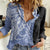 Aloha Vintage Hawaii Tribal Women Casual Shirt Blue Style LT9 Female Blue - Polynesian Pride