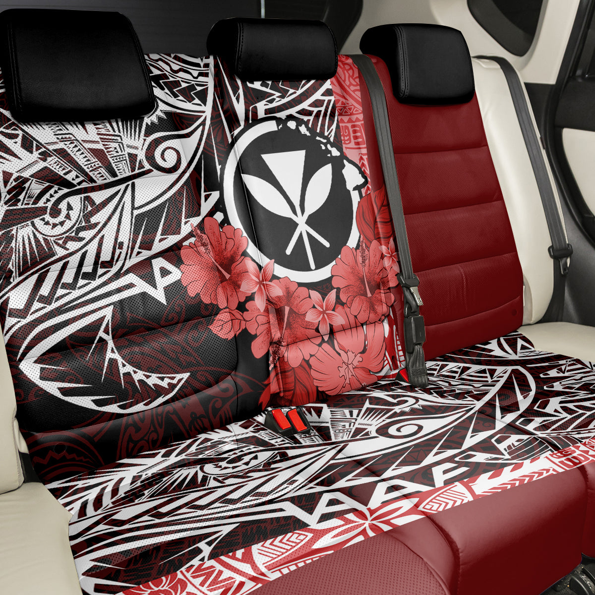 Aloha Vintage Hawaii Tribal Back Car Seat Cover Red Style LT9