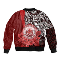 Aloha Vintage Hawaii Tribal Bomber Jacket Red Style LT9 - Polynesian Pride