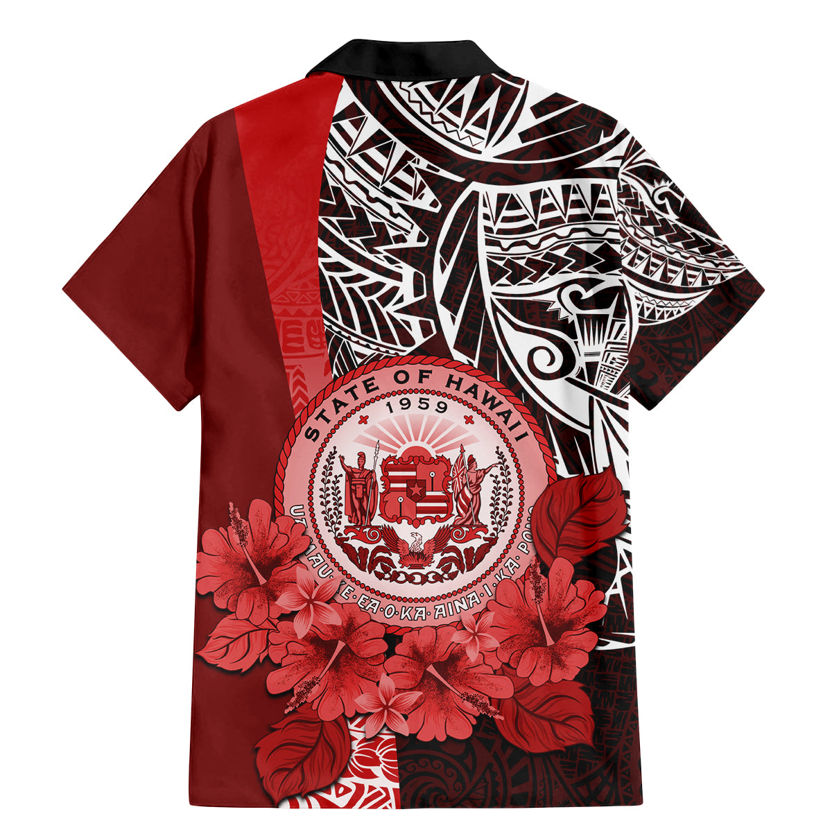 Aloha Vintage Hawaii Tribal Family Matching Mermaid Dress and Hawaiian Shirt Red Style LT9 - Polynesian Pride