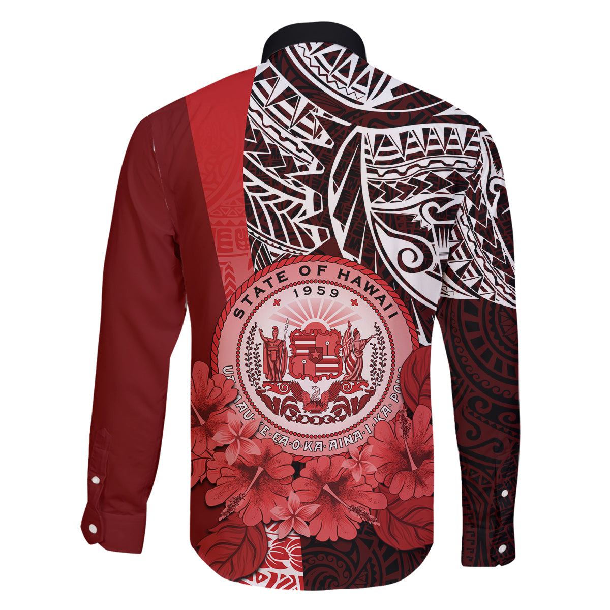 Aloha Vintage Hawaii Tribal Family Matching Mermaid Dress and Hawaiian Shirt Red Style LT9 - Polynesian Pride