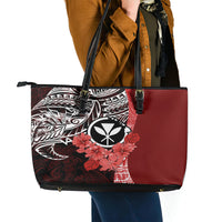 Aloha Vintage Hawaii Tribal Leather Tote Bag Red Style LT9 - Polynesian Pride