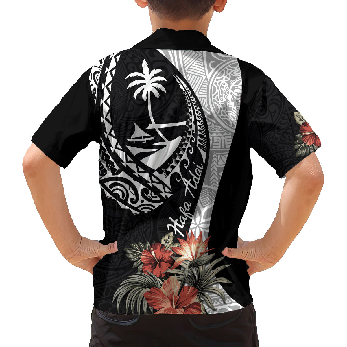 Hafa Adai Guam Family Matching Long Sleeve Bodycon Dress and Hawaiian Shirt Tropical Flowers with Polynesian Pattern LT9 - Polynesian Pride
