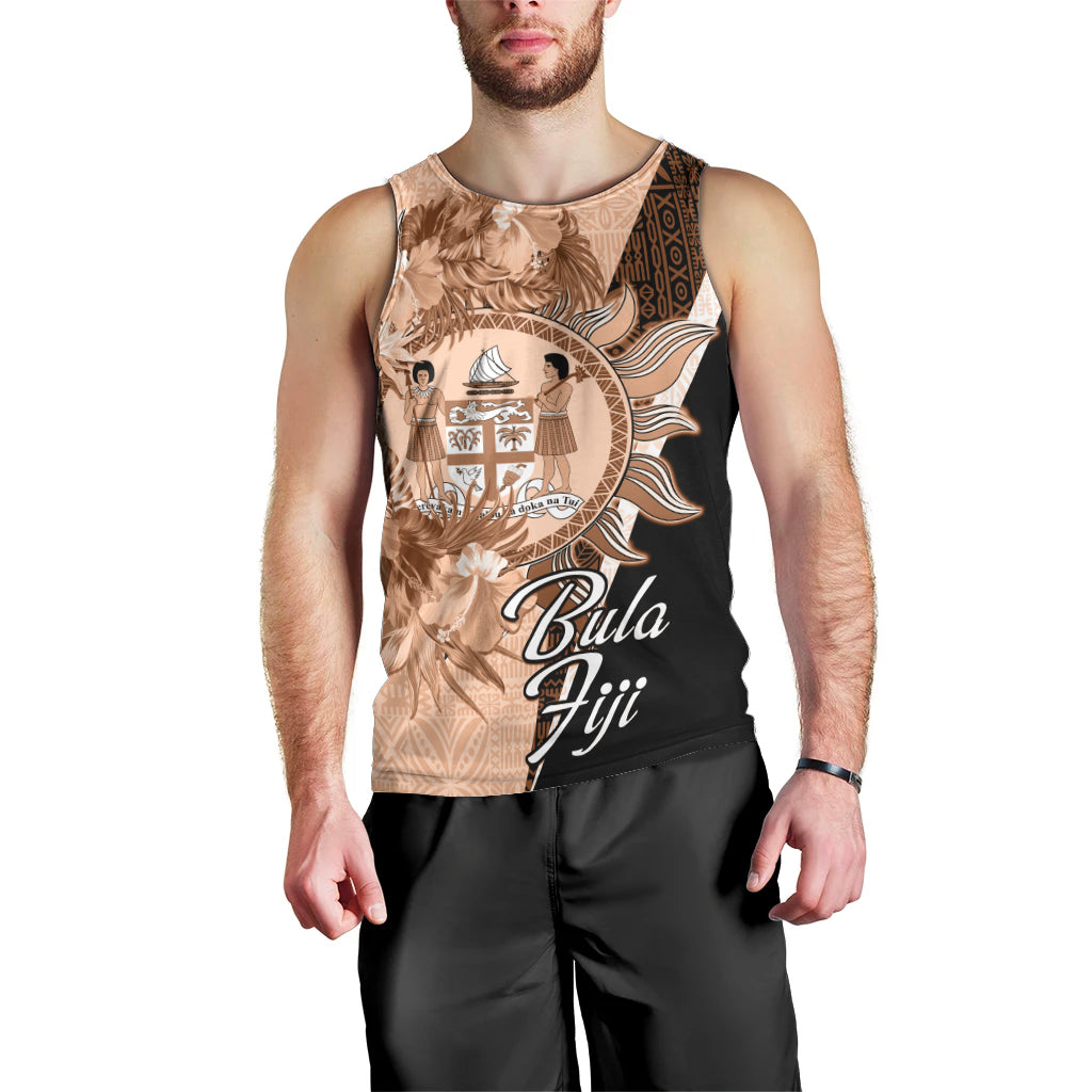 Bula Fiji Vintage Fijian Masi Pattern Men Tank Top Peach Fuzz Unique LT9 - Polynesian Pride