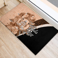 Bula Fiji Vintage Fijian Masi Pattern Rubber Doormat Peach Fuzz Unique LT9 - Polynesian Pride
